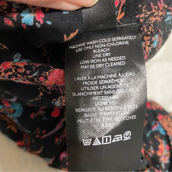 Free People Monica Crop Top in Black Floral Noir XS - Picture 6 of 10